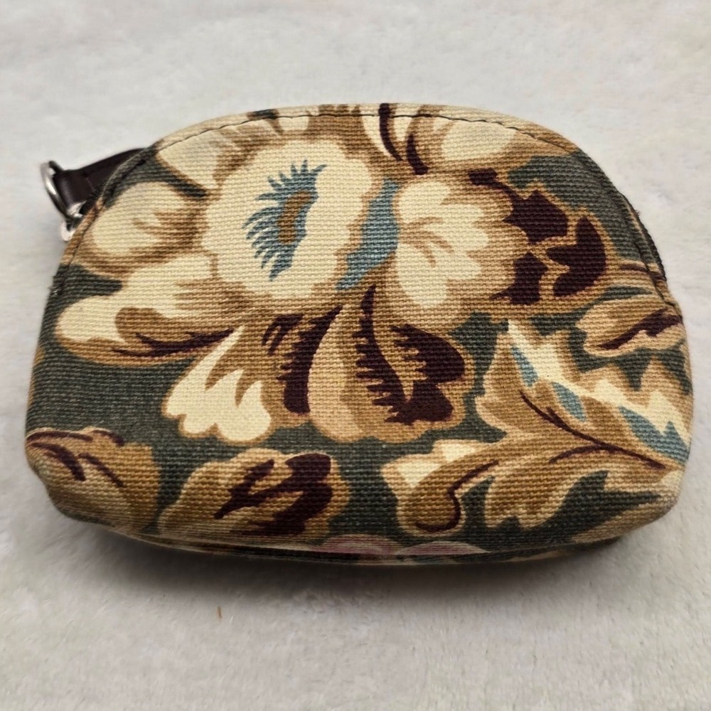 Longaberger Floral Tapestry Coin Purse Keychain Wallet Boho Cottagecore Small - Picture 2 of 6